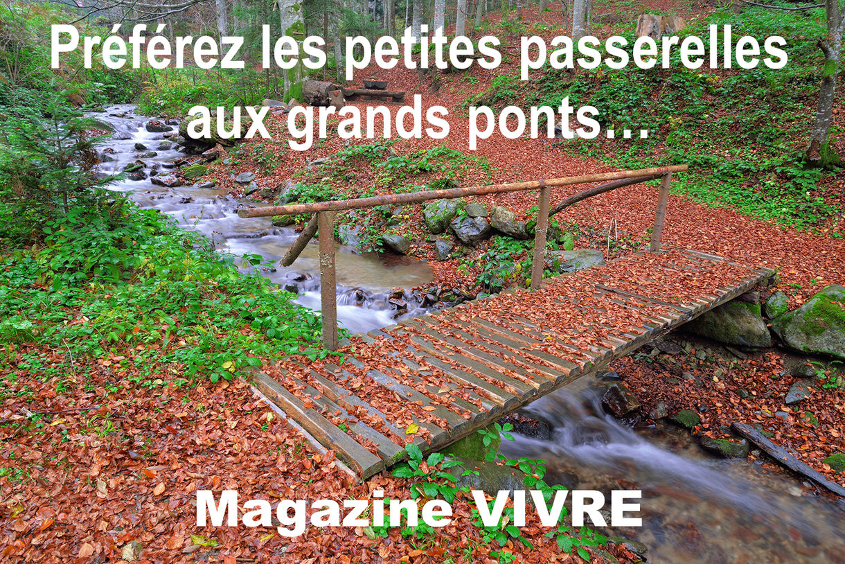 Préférez les petites passerelles aux grands ponts